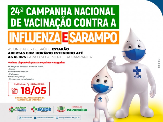 Postos de Saúde atenderão até às 18h nesta quarta-feira