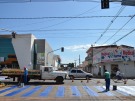 Prefeitura realiza pintura de faixas de tr�nsito no Centro