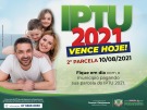 Vence hoje a segunda parcela do IPTU 2021
